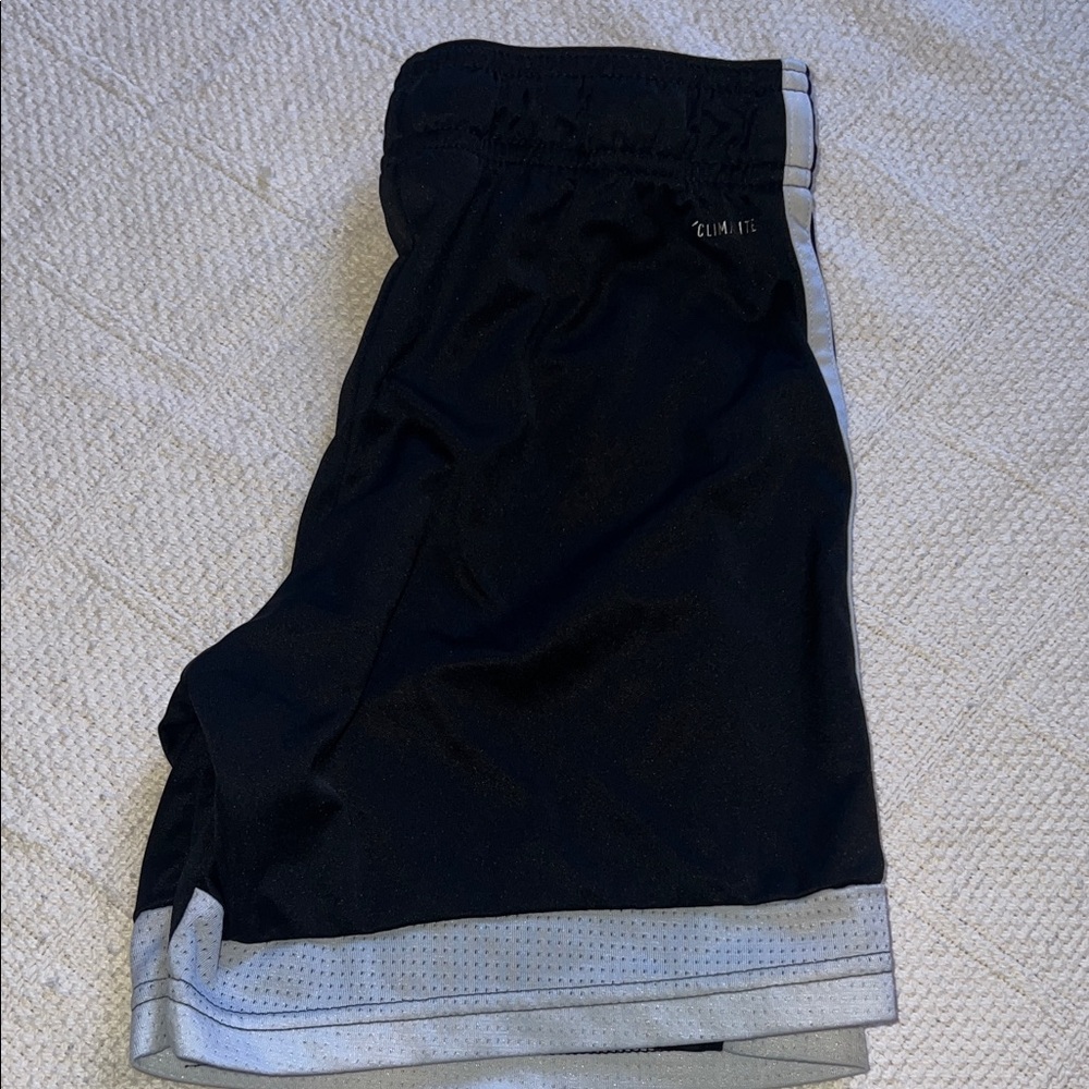 Adidas Kids Black and White Striped Shorts - Picture 3 of 3